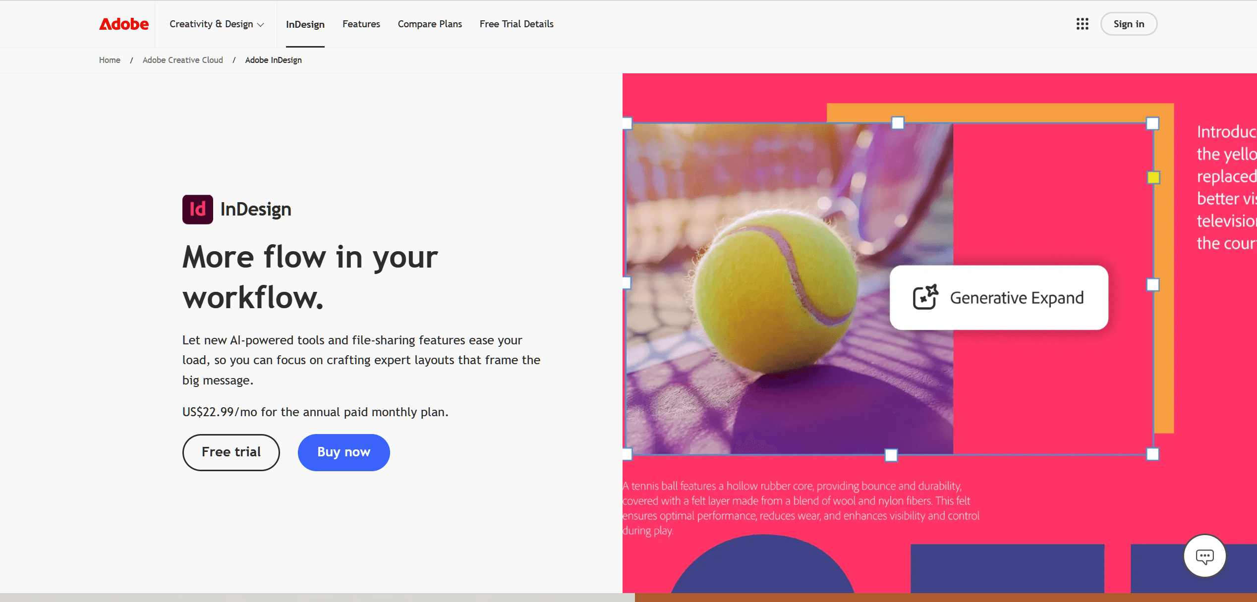 Adobe InDesign interface